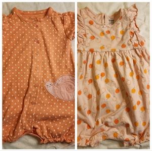 2 Baby Girl Rompers